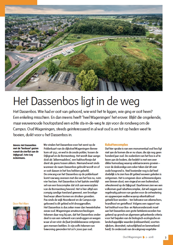 dassenbos ligt in de weg